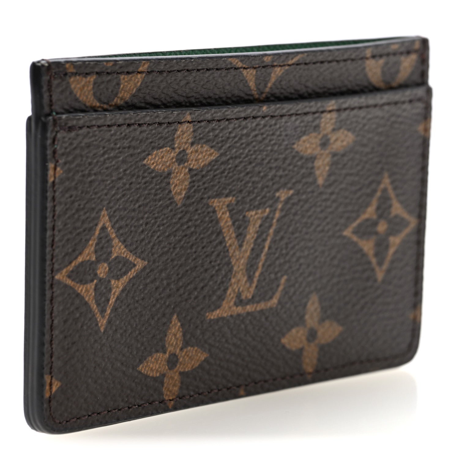Louis Vuitton Monogram Calfskin Simple Card Holder Blue Green 4 of 7