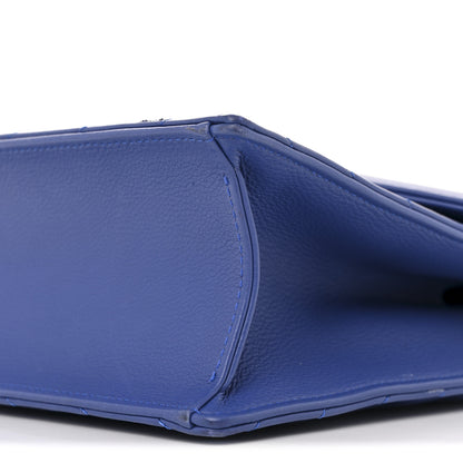 Chanel Calfskin Quilted Chevron Small Single Flap Blue 10 of 13