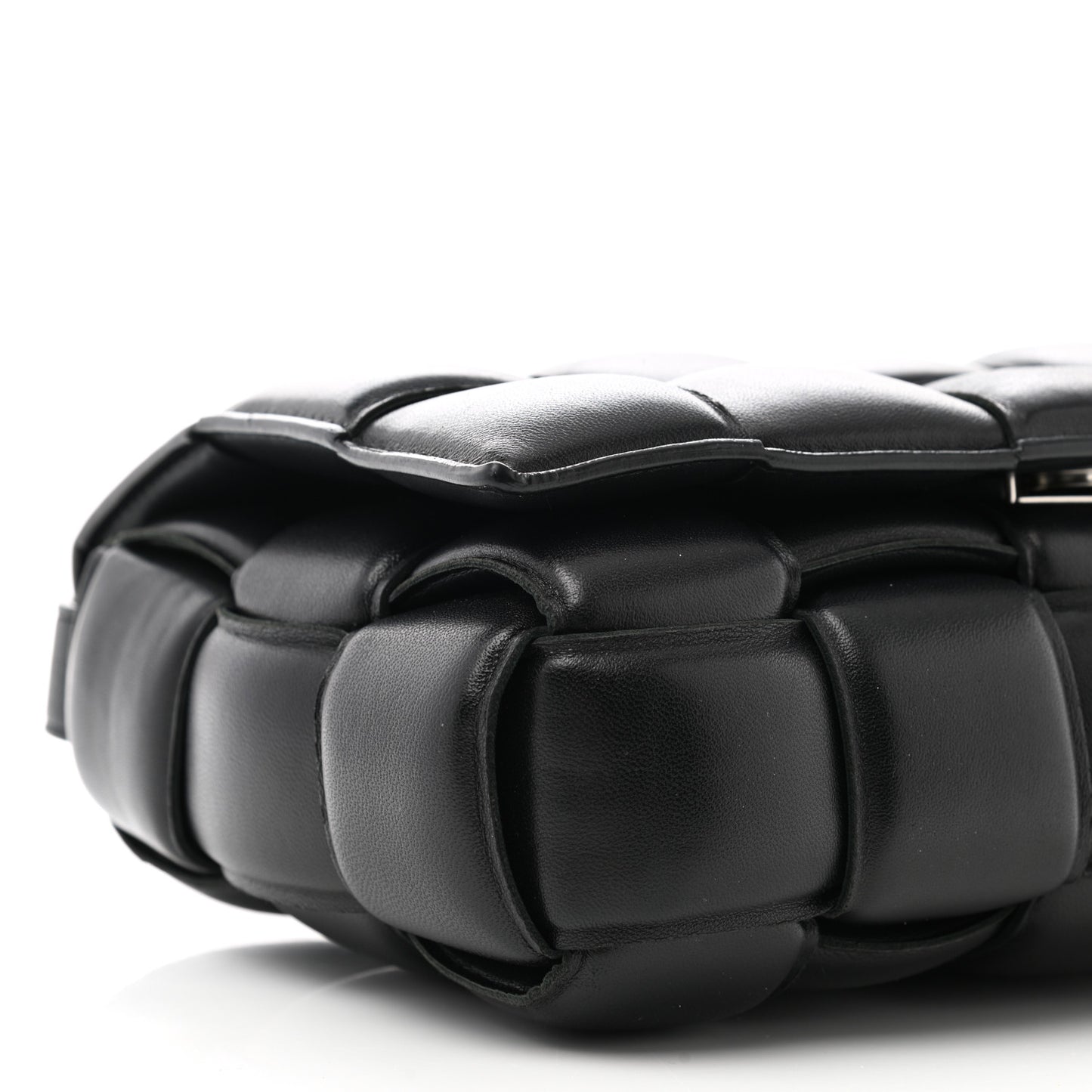 Nappa Maxi Intreccio Padded Cassette Crossbody Bag Black