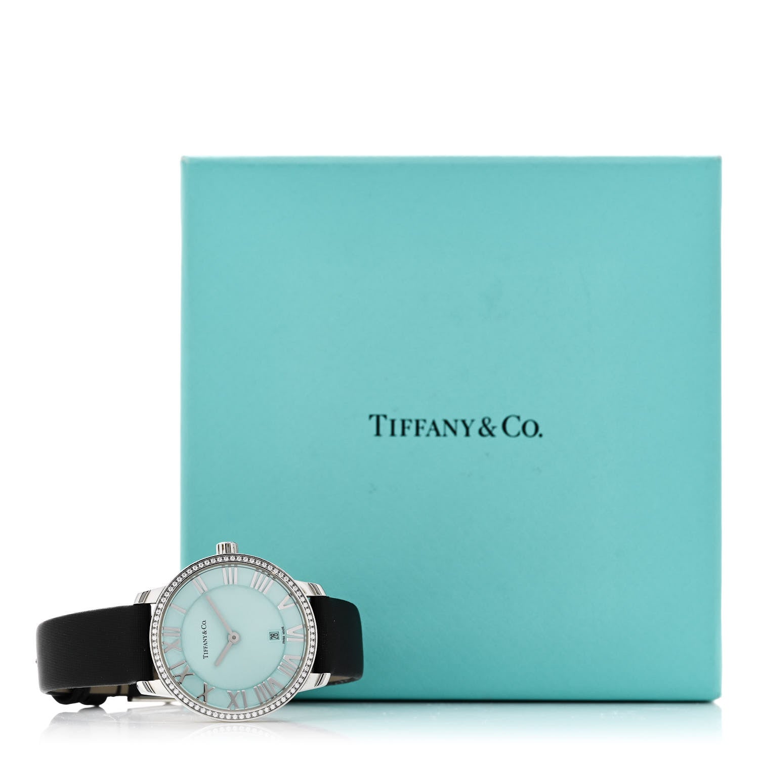 Tiffany Stainless Steel Satin Diamond Bezel 31mm Atlas 2-Hand Quartz Watch Tiffany Blue 5 of 5