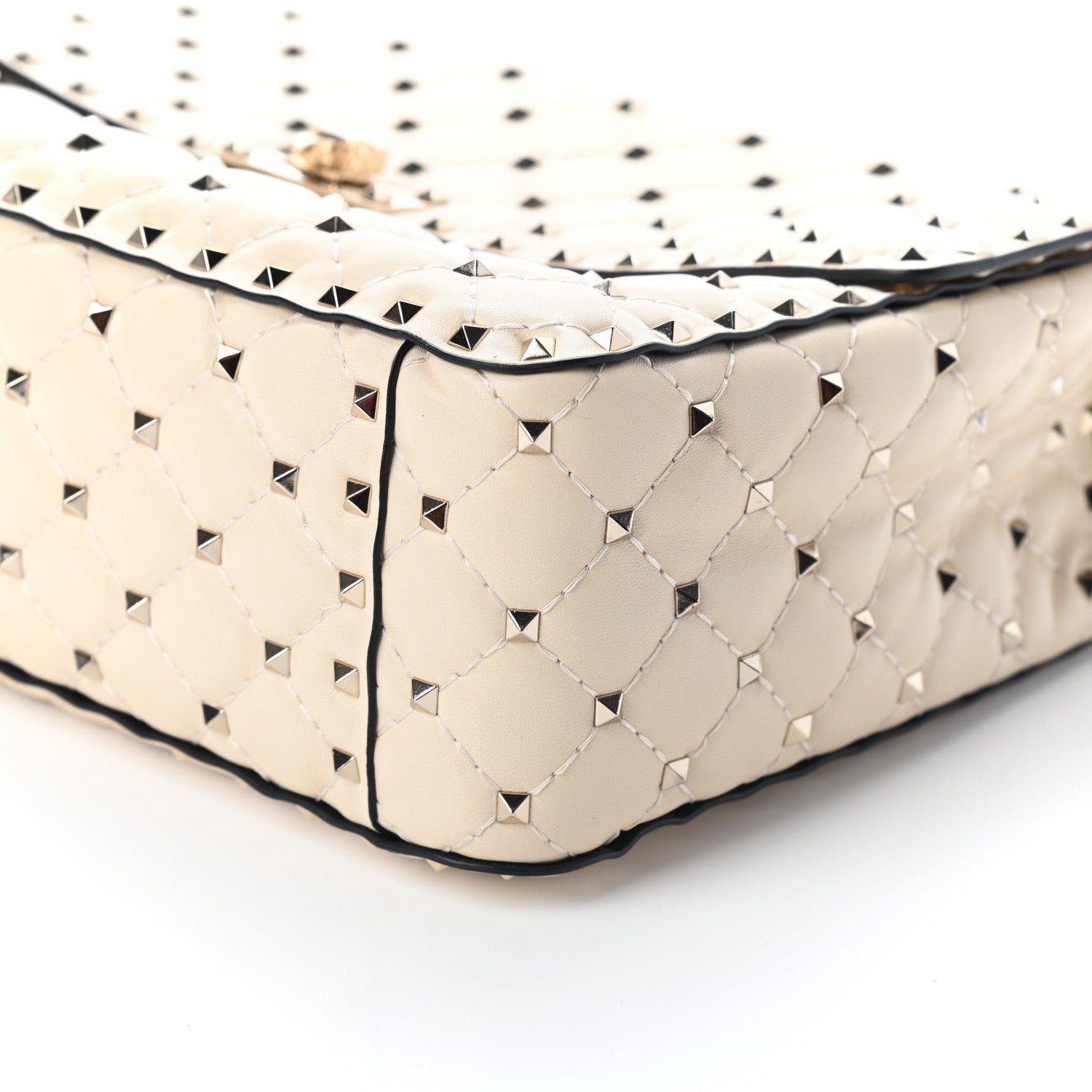 Valentino Garavani Nappa Maxi Rockstud Spike Shoulder Bag Light Ivory 8 of 8