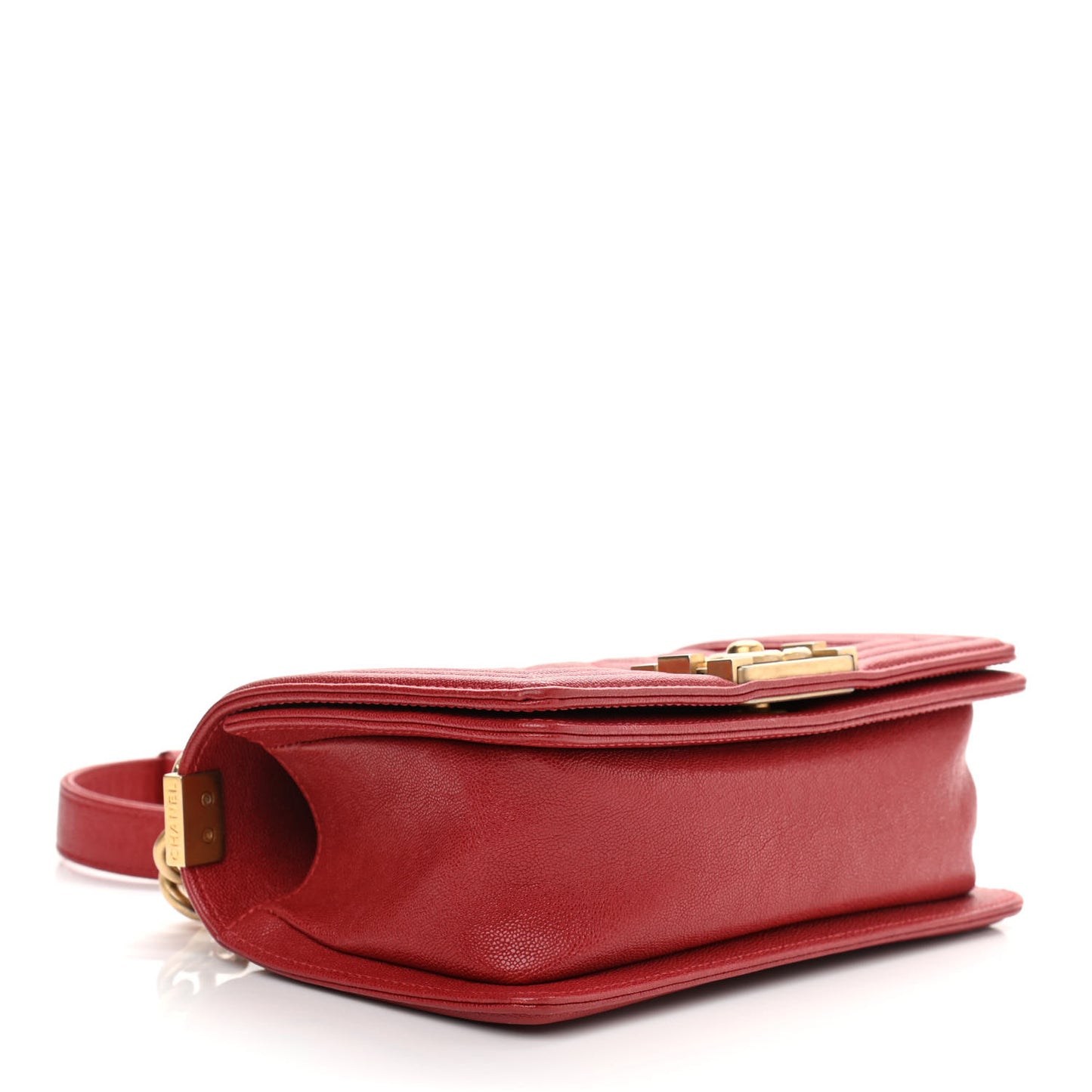 Caviar Quilted Small Boy Flap Red