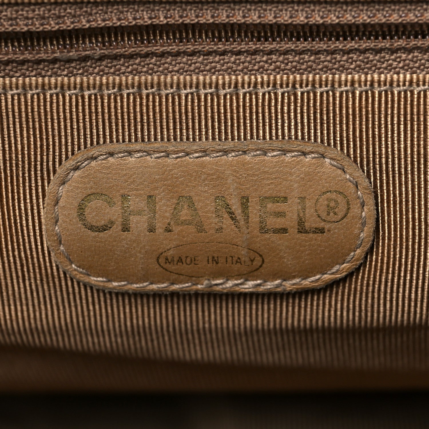 Chanel Canvas Calfskin Bamboo Handle Bag Beige 5 of 12