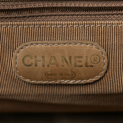Chanel Canvas Calfskin Bamboo Handle Bag Beige 5 of 12