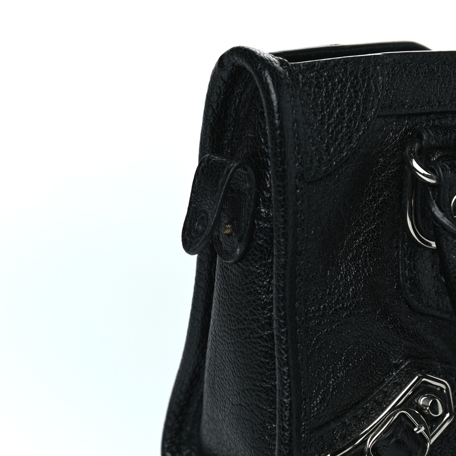 Balenciaga Chevre Silver Metallic Edge Hardware Nano City Black 10 of 10
