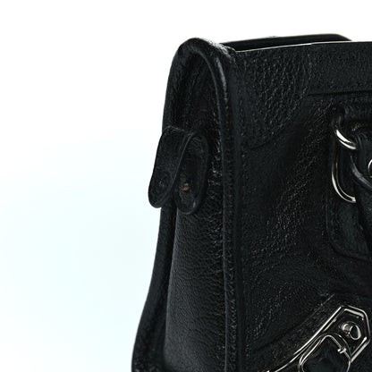 Balenciaga Chevre Silver Metallic Edge Hardware Nano City Black 10 of 10