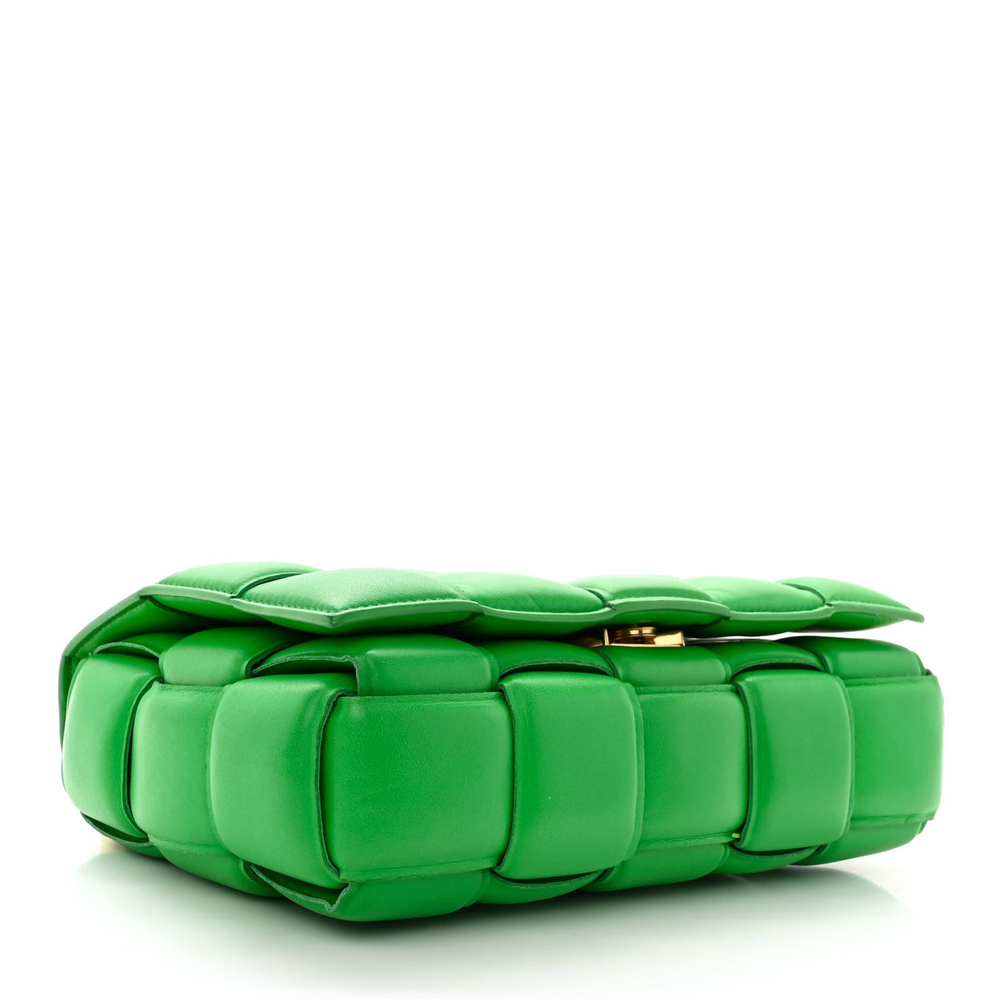 Lambskin Maxi Intreccio Padded Chain Cassette Crossbody Bag Parakeet