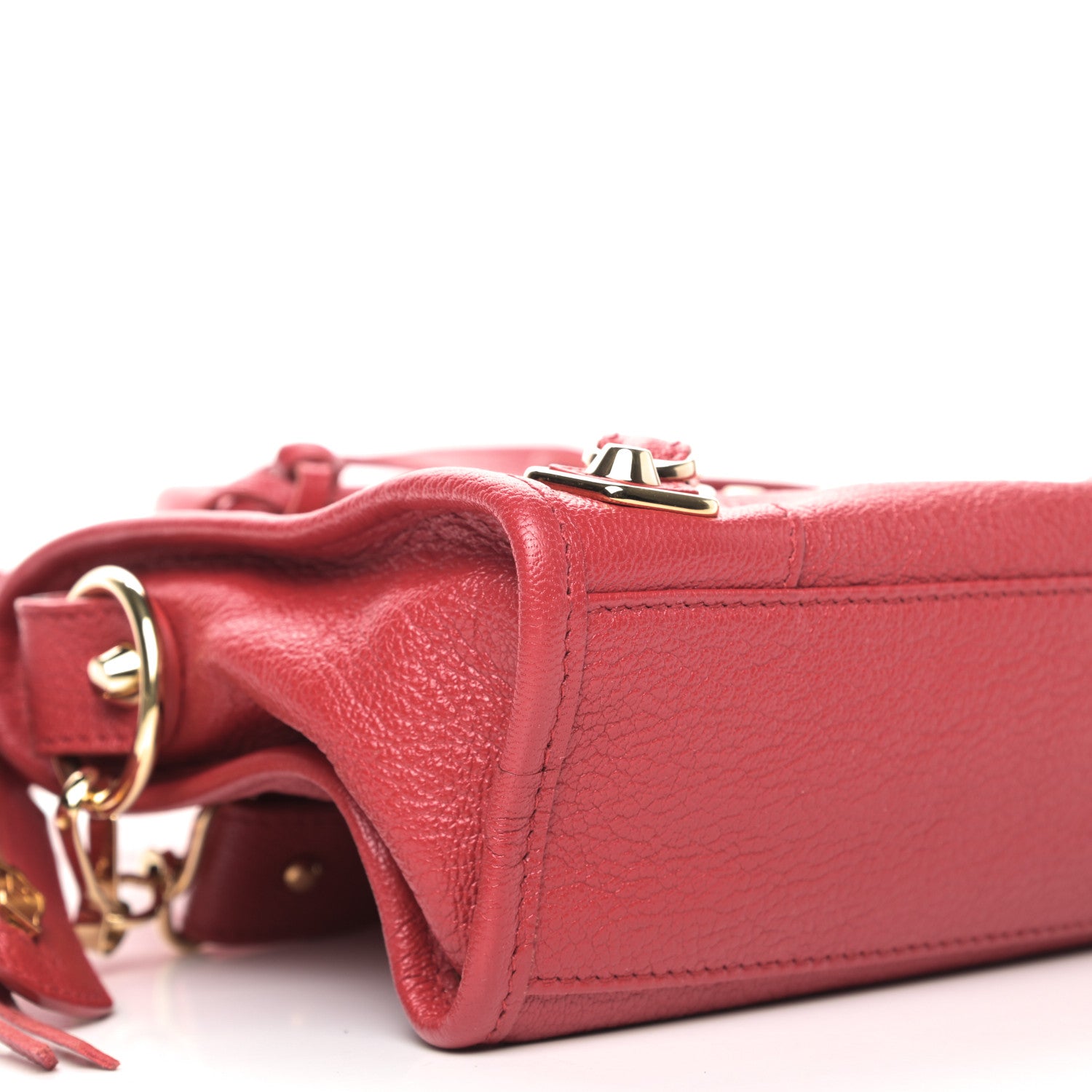 Balenciaga Chevre Gold Metallic Edge Hardware Mini City Rouge Grenade 5 of 8