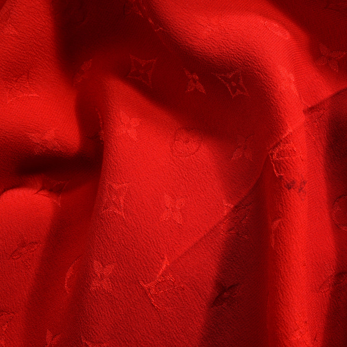 Silk Monogram Monaco Square Scarf Red