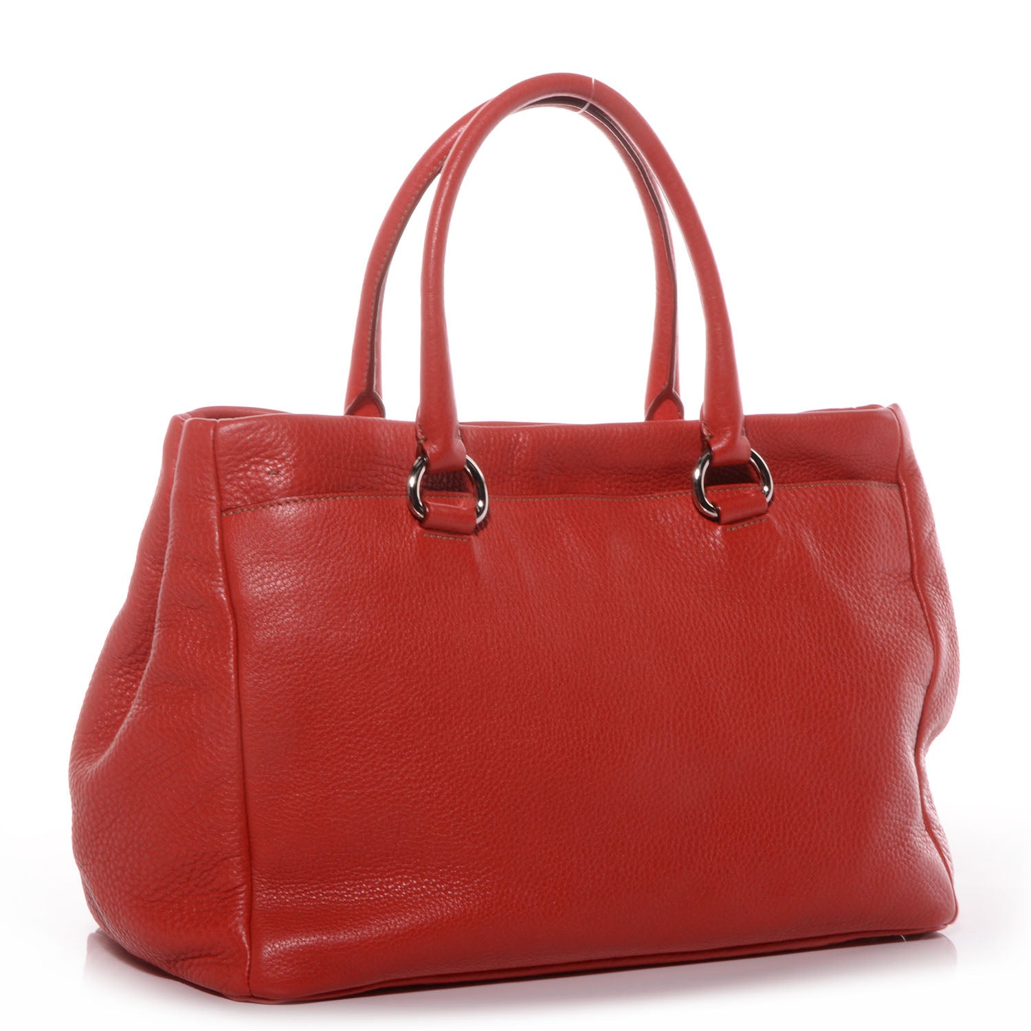 Prada Vitello Daino Shopping Tote Fuoco 3 of 11
