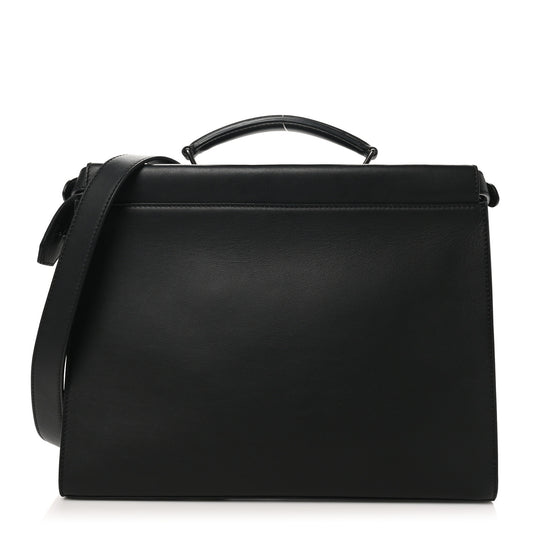 Vitello Grace Opaco Metal Monster Eyes Large Peekaboo Iconic Fit Satchel Black