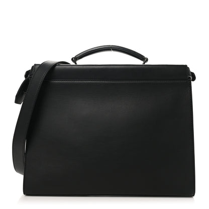 Fendi Vitello Grace Opaco Metal Monster Eyes Large Peekaboo Iconic Fit Satchel Black 1 of 10