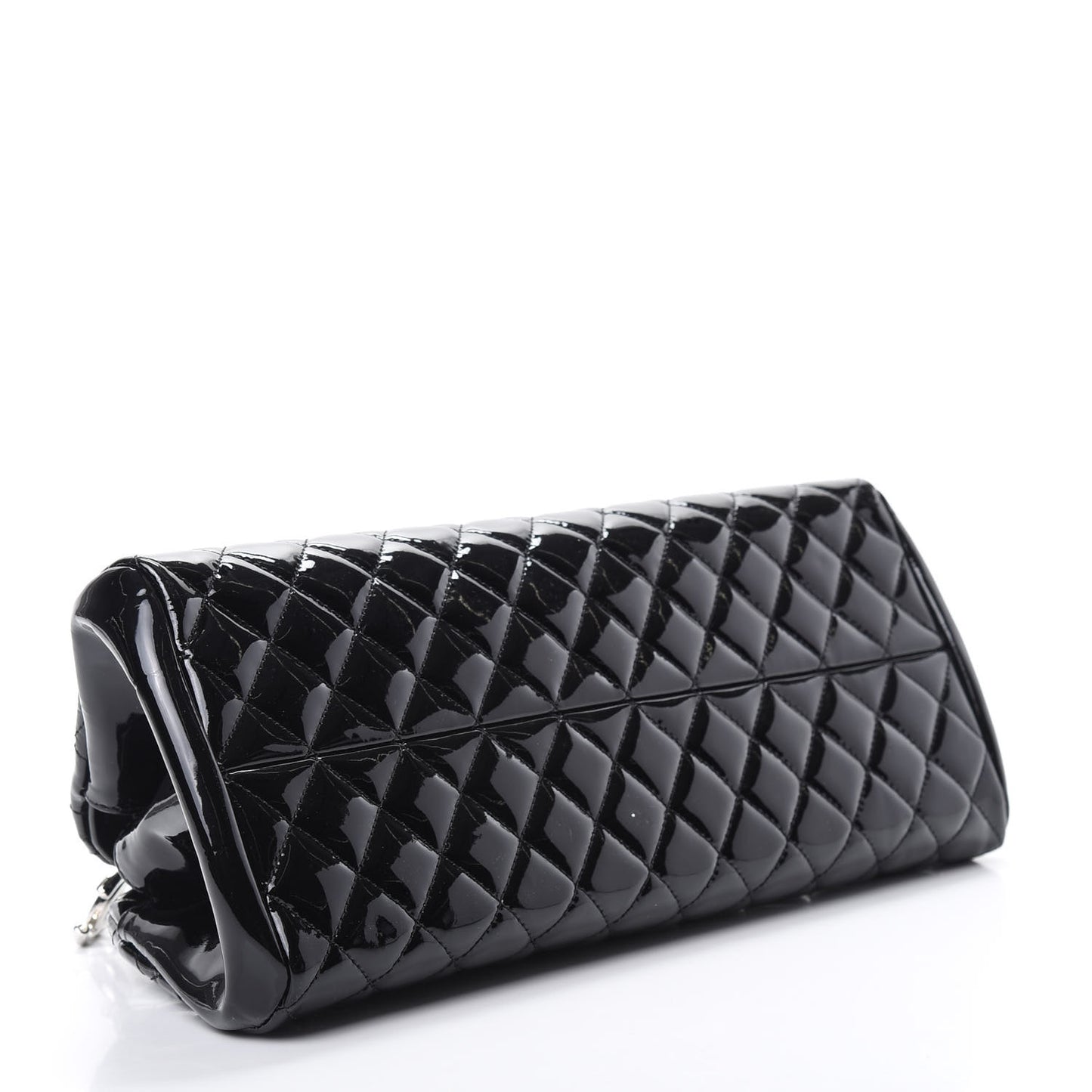 Patent Quilted Medium Just Mademoiselle Bowling Bag Black