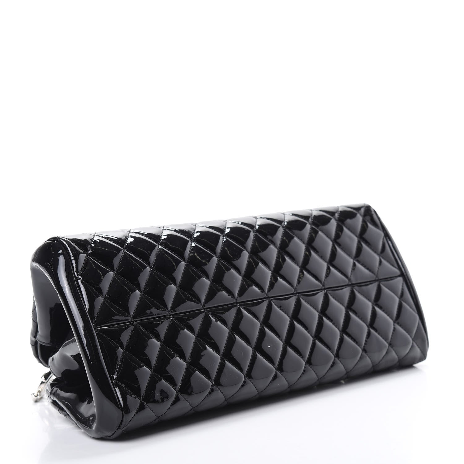 Chanel Patent Quilted Medium Just Mademoiselle Bowling Bag Black 4 of 10