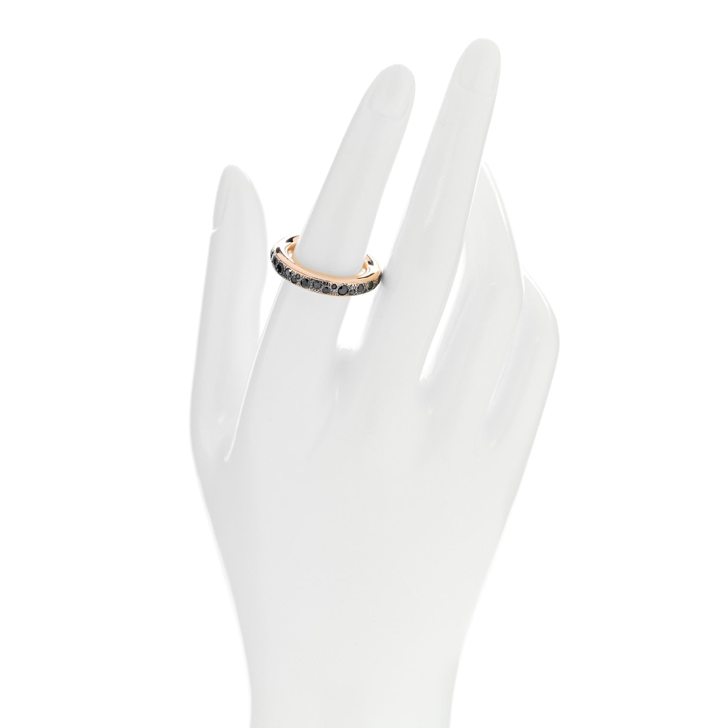 Pomellato 18K Rose Gold Black Diamond Iconica Band Ring 54 6.75 2 of 5