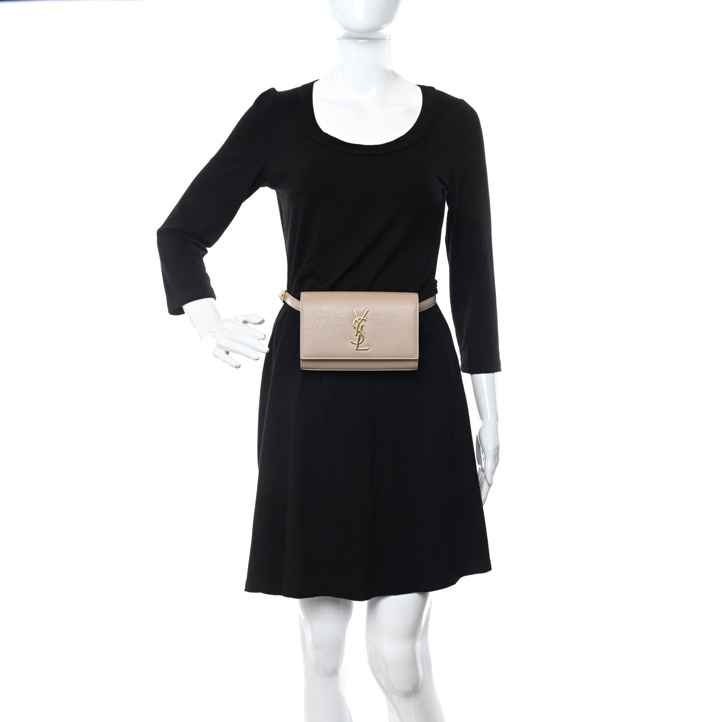 Grain De Poudre Monogram Kate Belt Bag Dark Beige