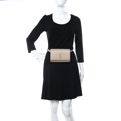 Saint Laurent Grain De Poudre Monogram Kate Belt Bag Dark Beige 2 of 9