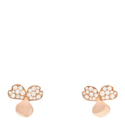 Tiffany 18K Rose Gold Diamond Paper Flowers Earrings 1 of 4