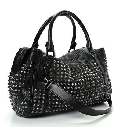 Burberry Lambskin Studded Medium Edenham Satchel Black 3 of 10