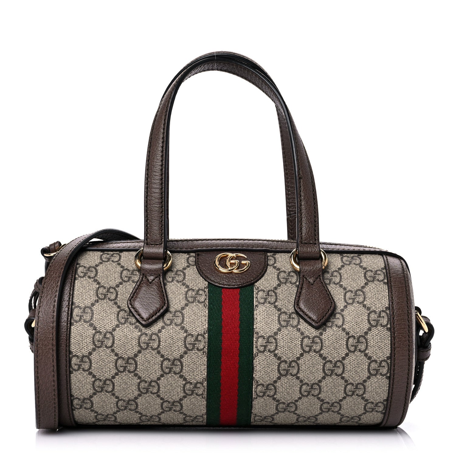 Gucci GG Supreme Monogram Web Small Ophidia Boston Bag Brown 1 of 11
