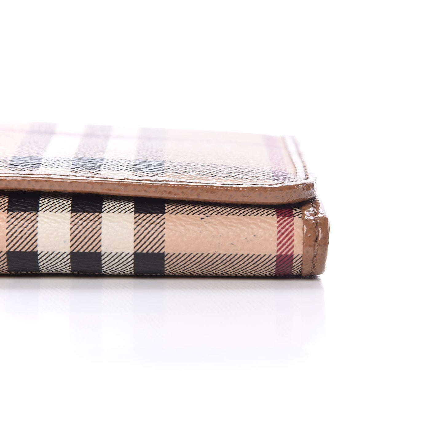 Patent Haymarket Check Penrose Continental Wallet Light Brown