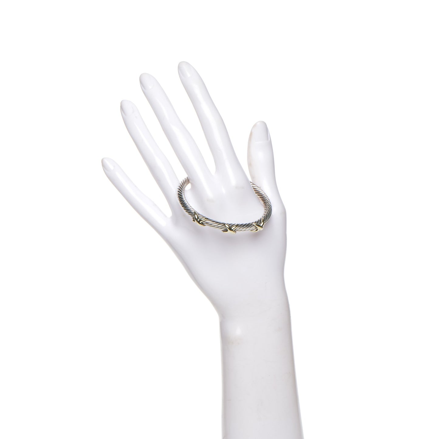 Sterling Silver 14K Yellow Gold 5mm Triple X Cable Bracelet
