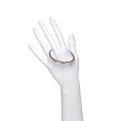 David Yurman Sterling Silver 14K Yellow Gold 5mm Triple X Cable Bracelet 2 of 4