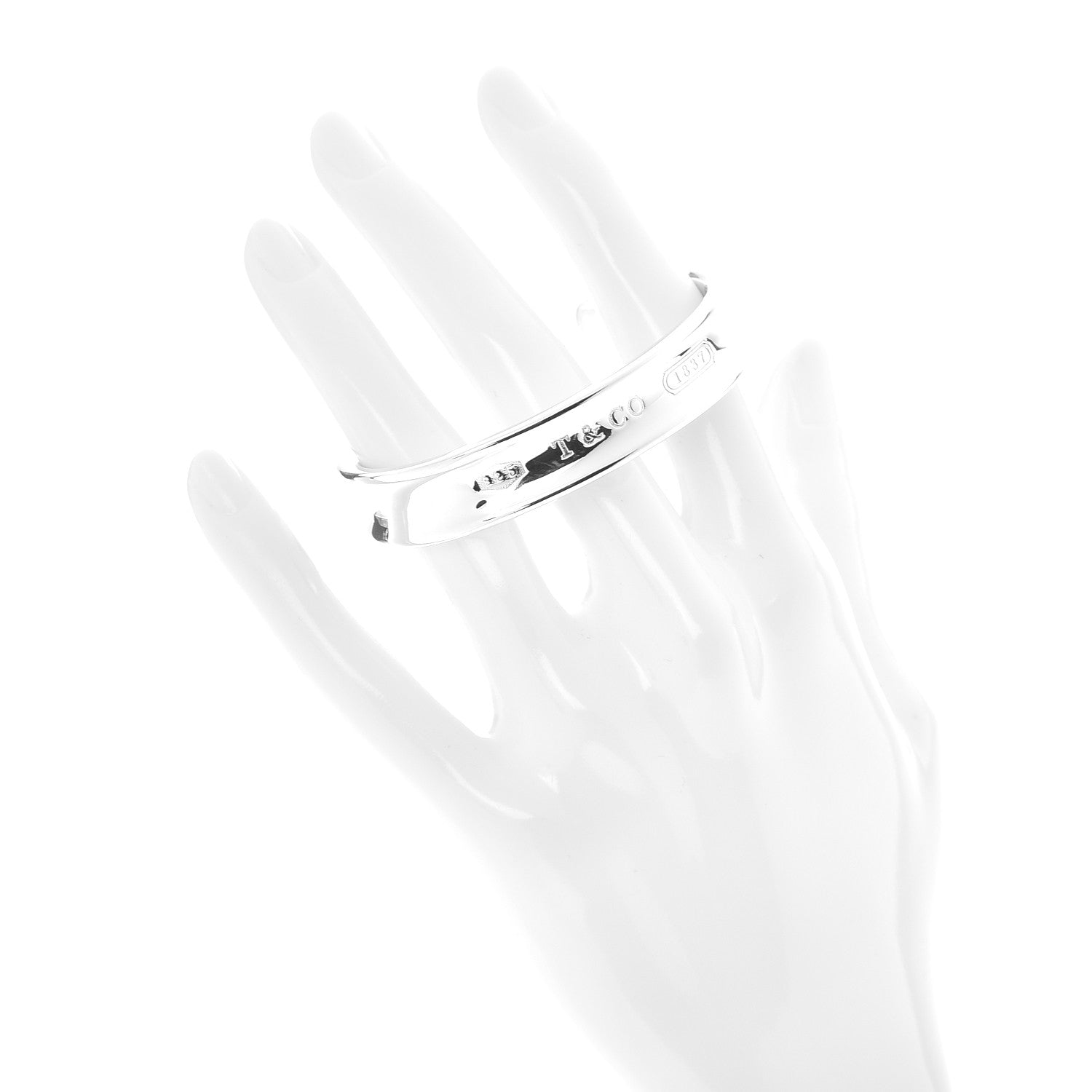 Tiffany Sterling Silver 1837 Cuff Bracelet 2 of 5