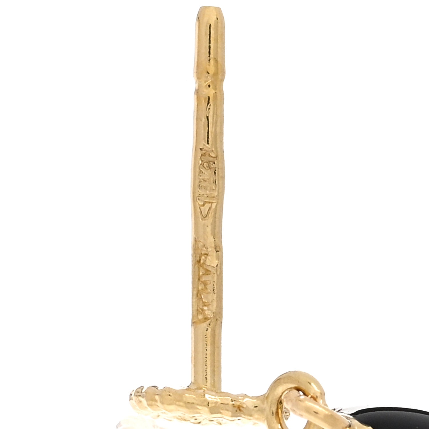 Roberto Coin 18K Yellow Gold Enamel Diamond Drop Earrings Black 4 of 4