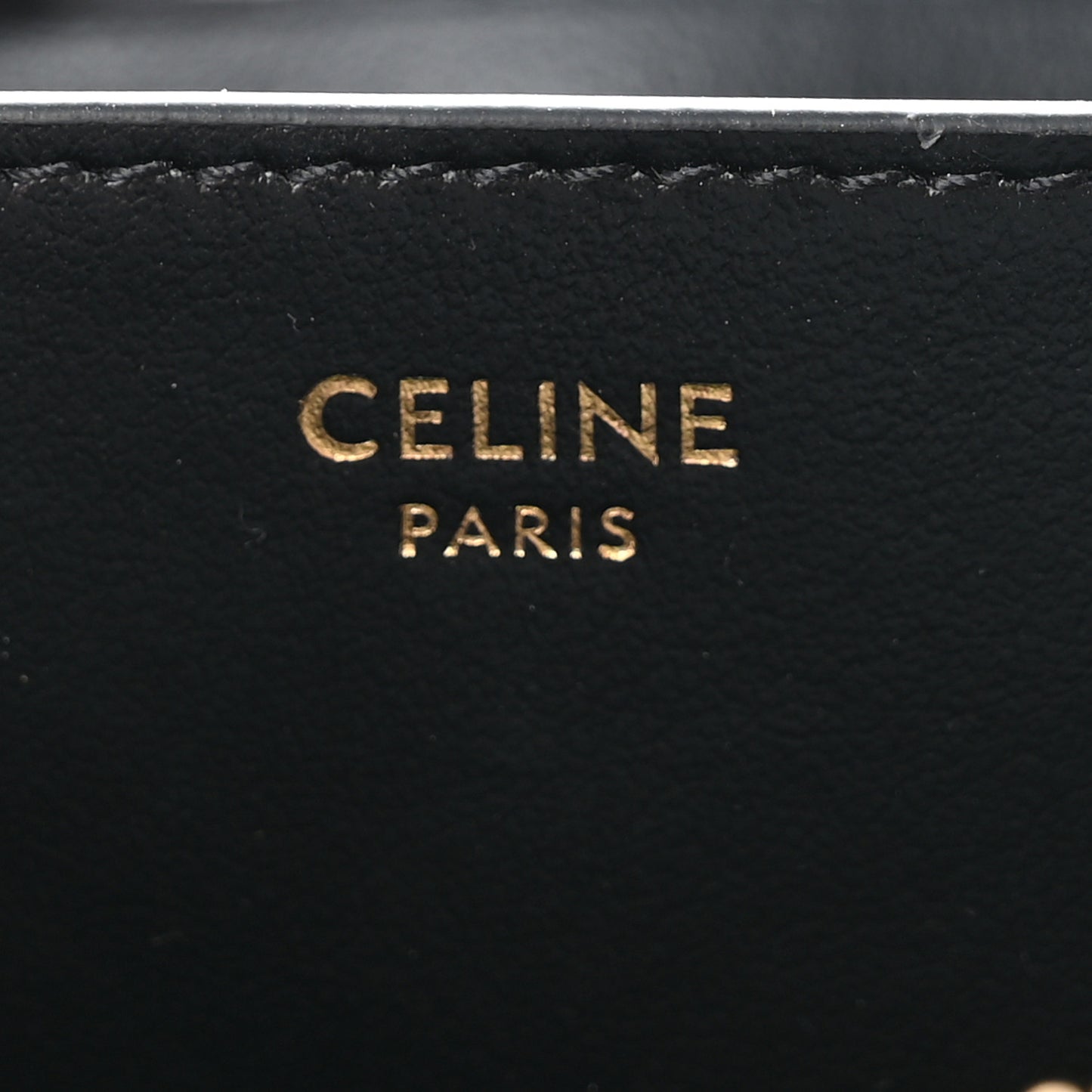 Calfskin Triomphe Zipped Compact Wallet Black