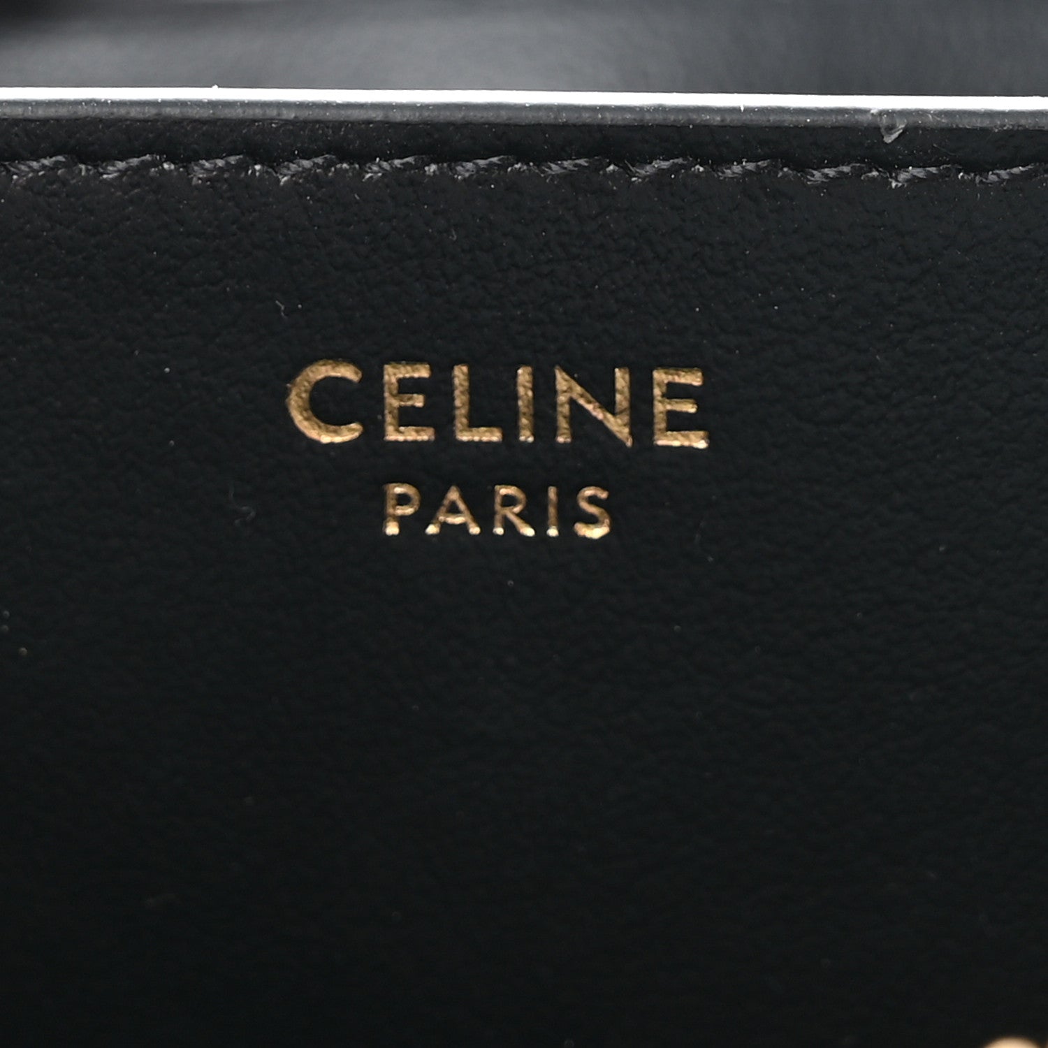 Celine Calfskin Triomphe Zipped Compact Wallet Black 6 of 9