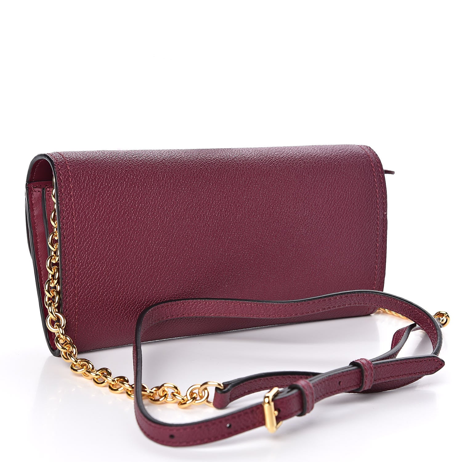 Burberry Grainy Calfskin Henley Wallet On Chain Burgundy 3 of 9