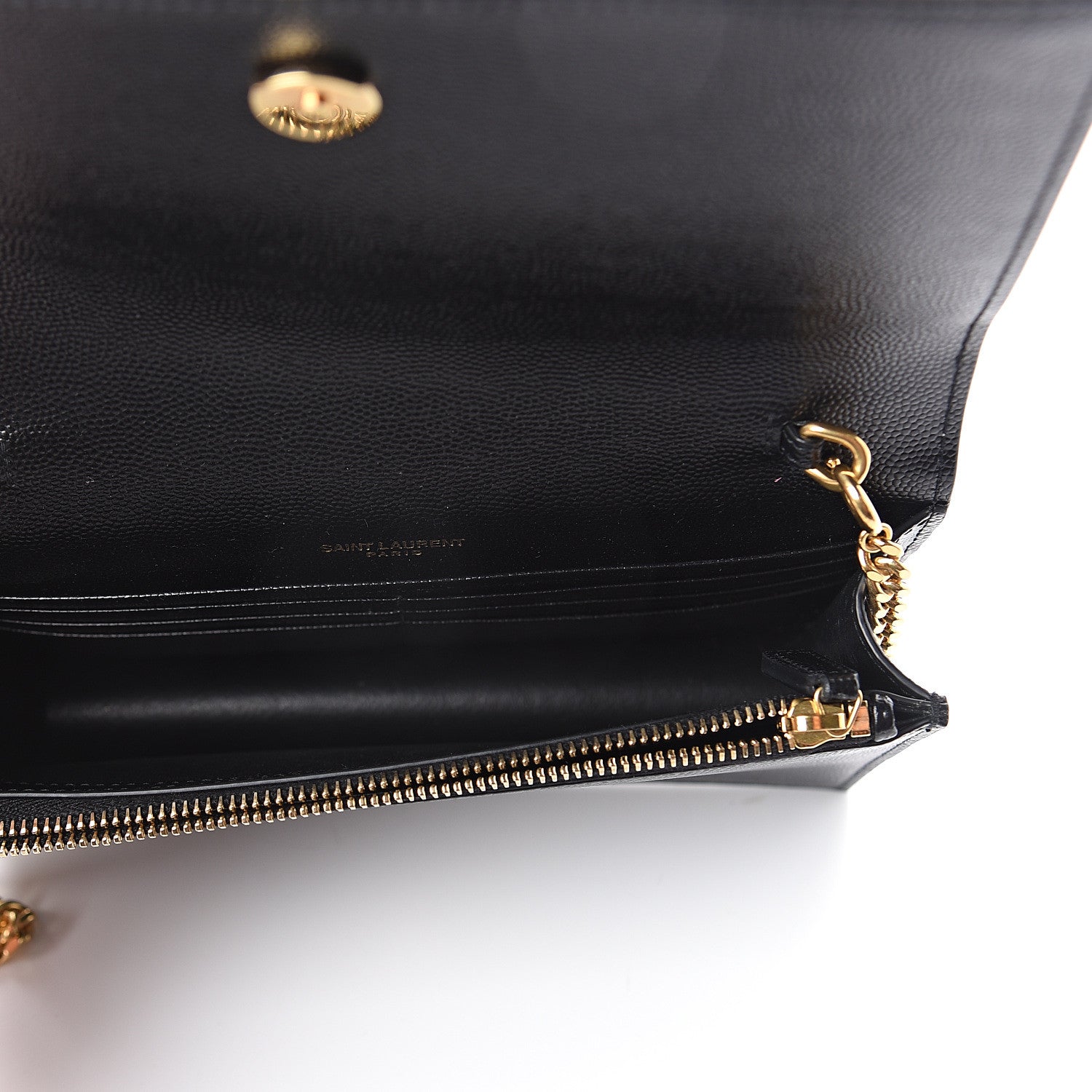 Saint Laurent Grain De Poudre Classic Monogram Kate Tassel Chain Wallet Black 4 of 7