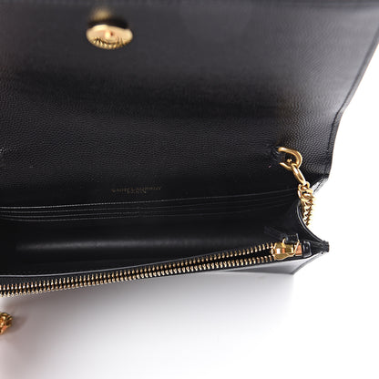 Saint Laurent Grain De Poudre Classic Monogram Kate Tassel Chain Wallet Black 4 of 7