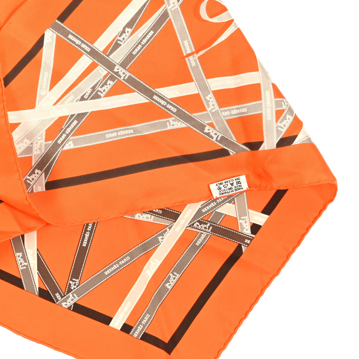 Silk Pointu Triangle Bolduc Scarf Orange