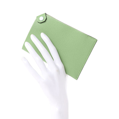 Hermes Chevre Mysore Tarmac Dot PM Passport Holder Vert Criquet Bleu Brume 2 of 8