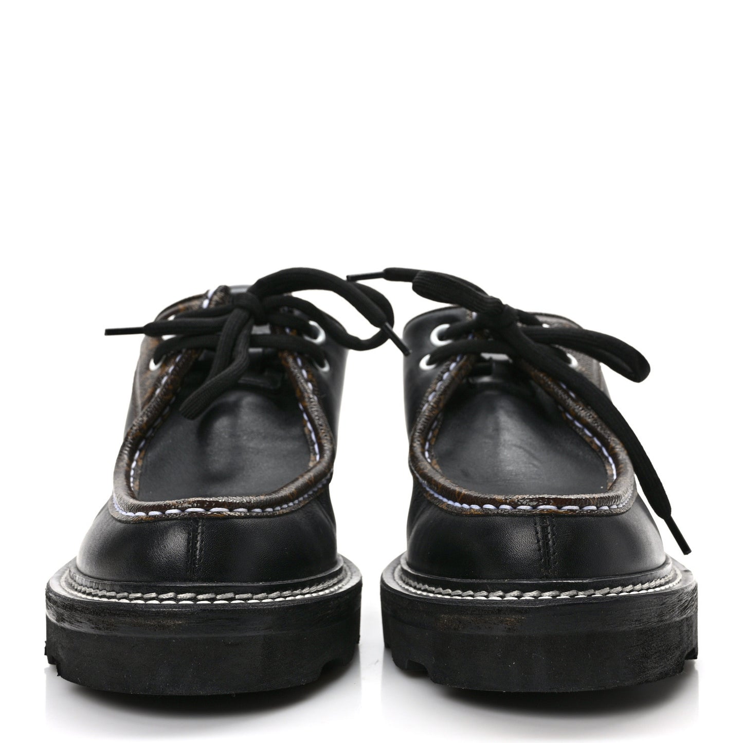 Calfskin Monogram Beaubourg Open Back Platform Derby Shoes 41 Black