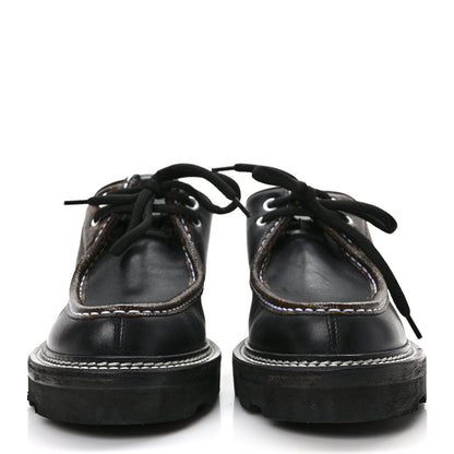 Louis Vuitton Calfskin Monogram Beaubourg Open Back Platform Derby Shoes 41 Black 2 of 9
