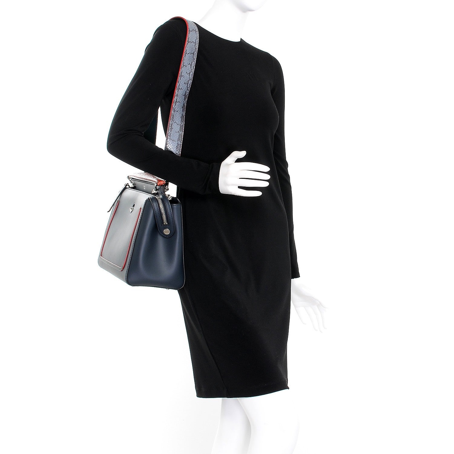 Fendi Vitello Baltico Dolce Elaphe DotCom Satchel Lavagna Ortensia Multicolor 2 of 7