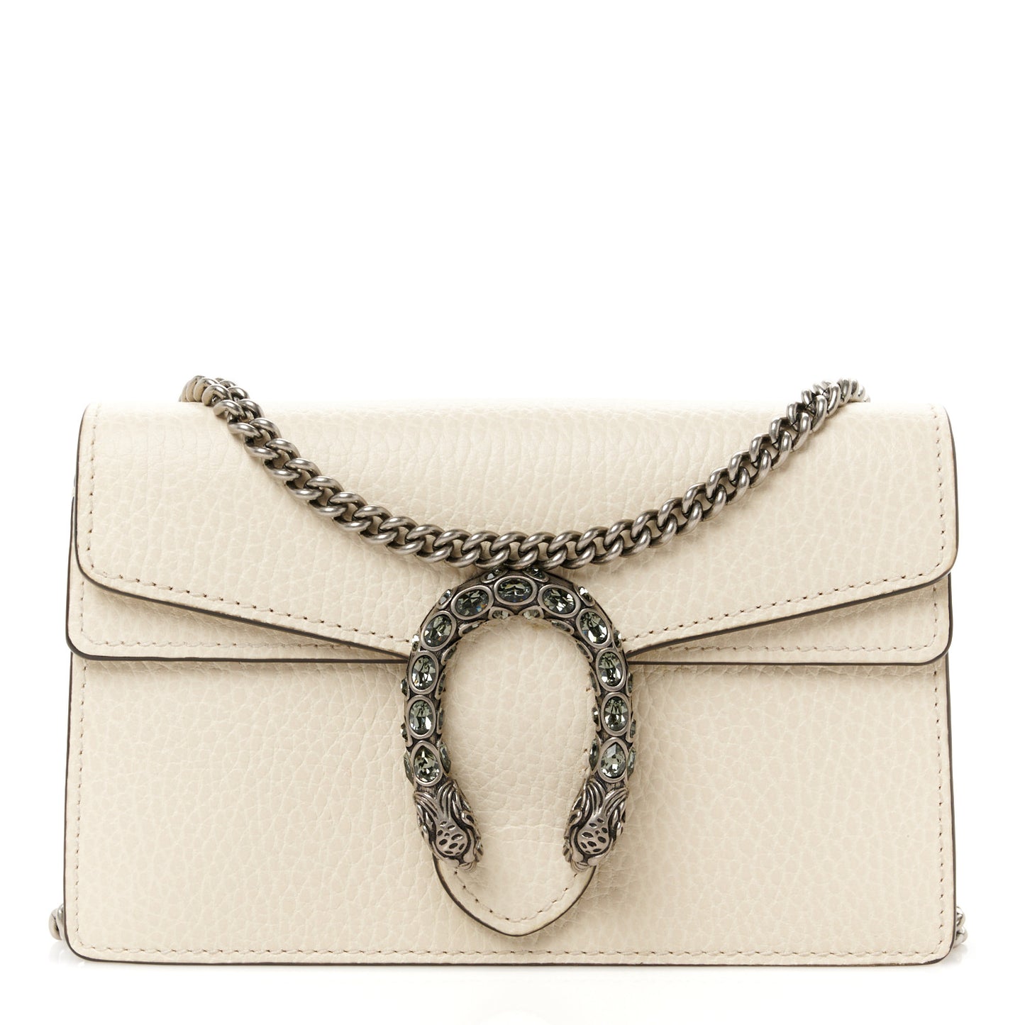 Dollar Calfskin Crystal Super Mini Dionysus Shoulder Bag Mystic White Black Diamond