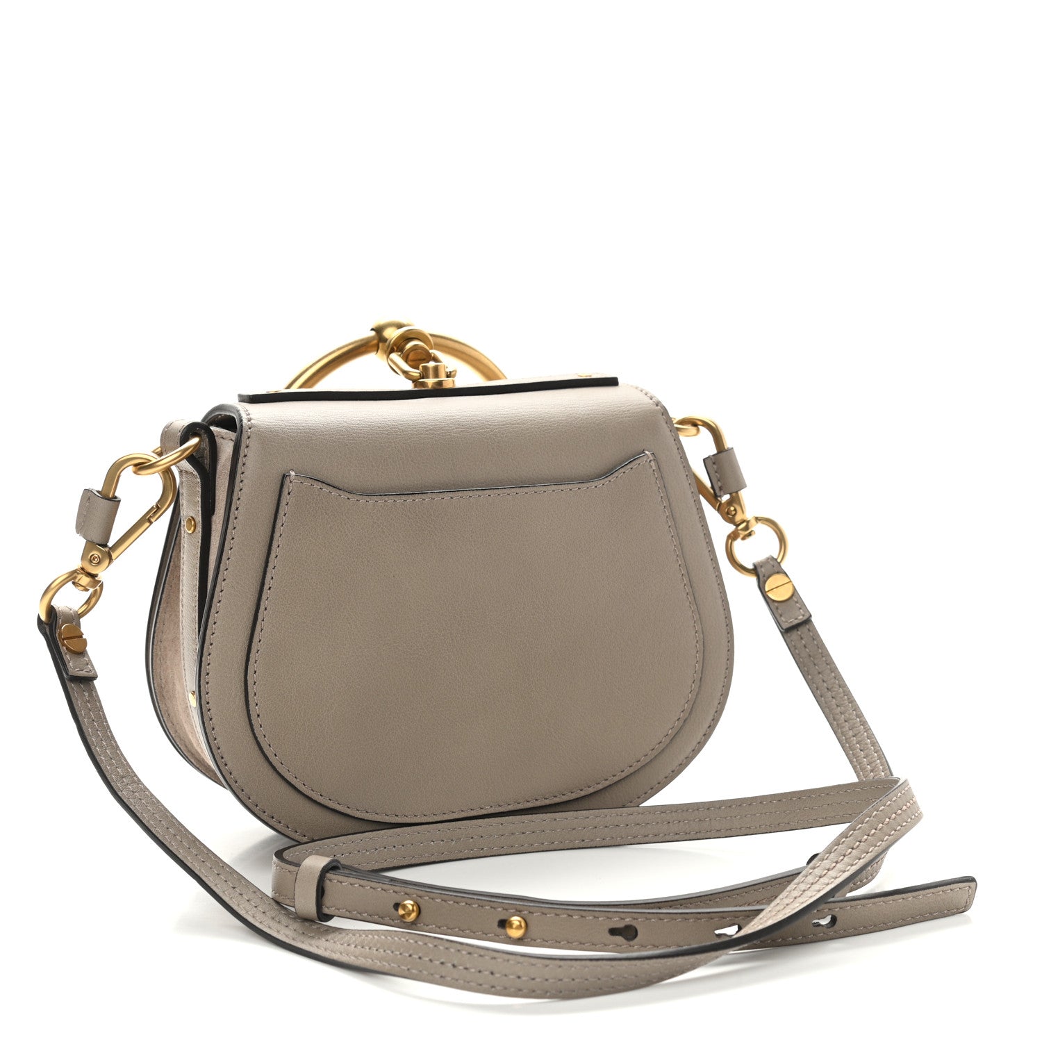 Chloe Calfskin Suede Small Nile Bracelet Bag Motty Grey 3 of 11