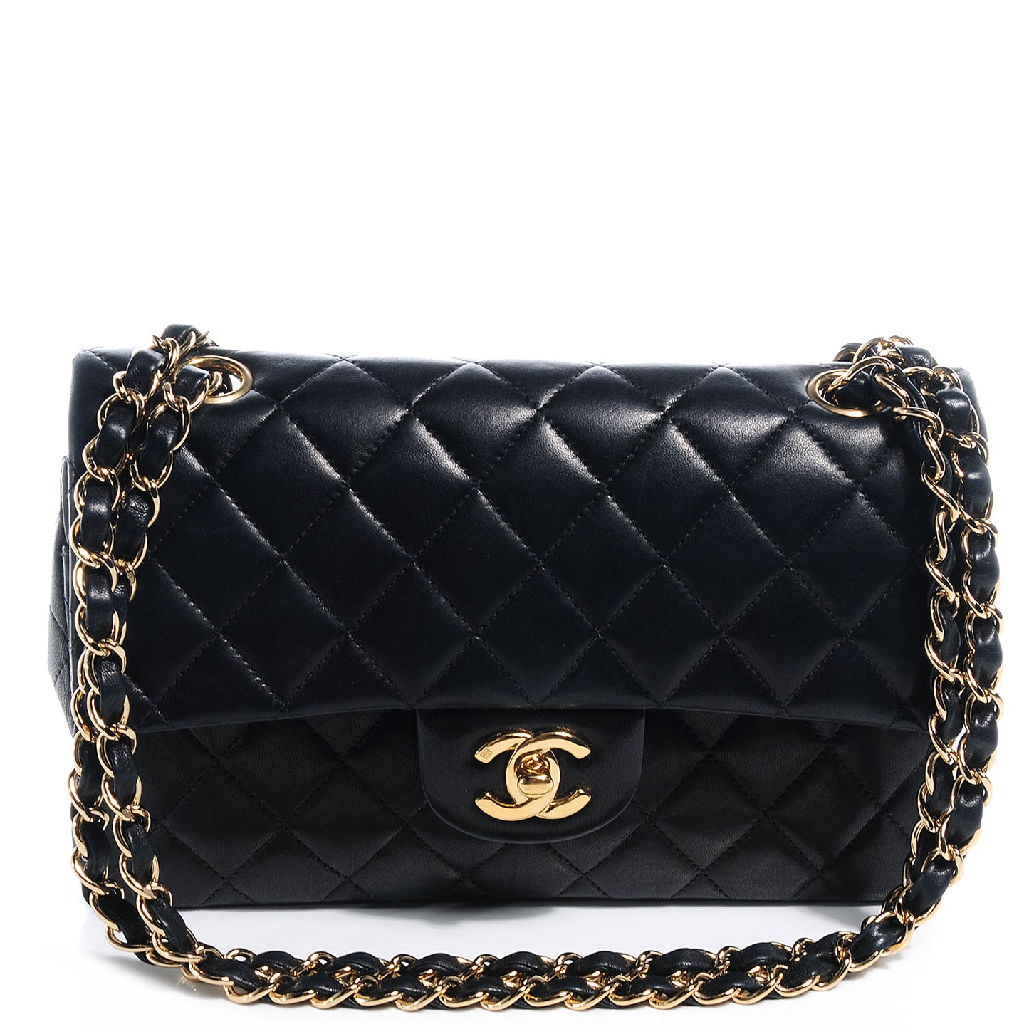 Lambskin Small Double Flap Navy