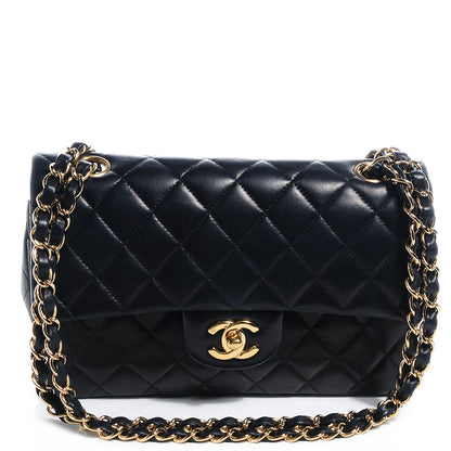Chanel Lambskin Small Double Flap Navy 1 of 8