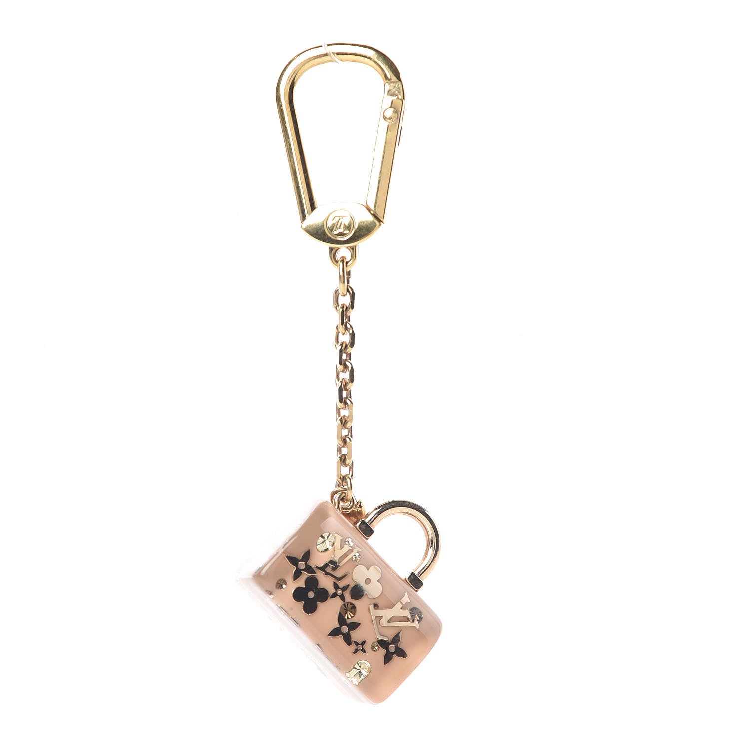 Louis Vuitton Resin Inclusion Speedy Bag Charm Key Chain Beige 1 of 2