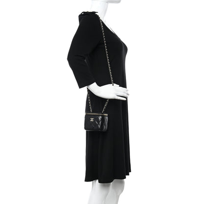 Chanel Lambskin Quilted My Chanel Lady Vanity Case With Chain Black 2 of 11