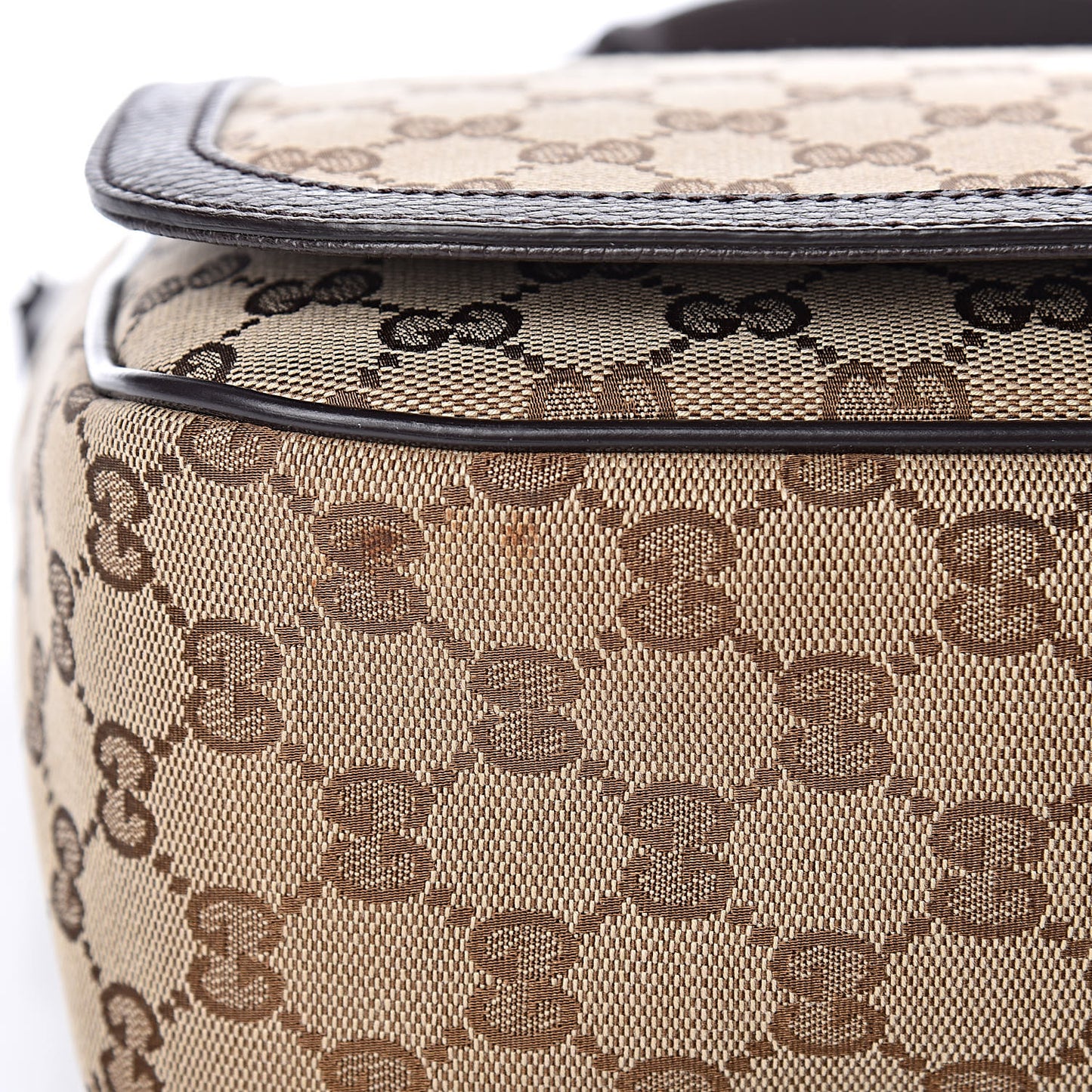 Monogram Large Flap Messenger Bag Beige Dark Brown