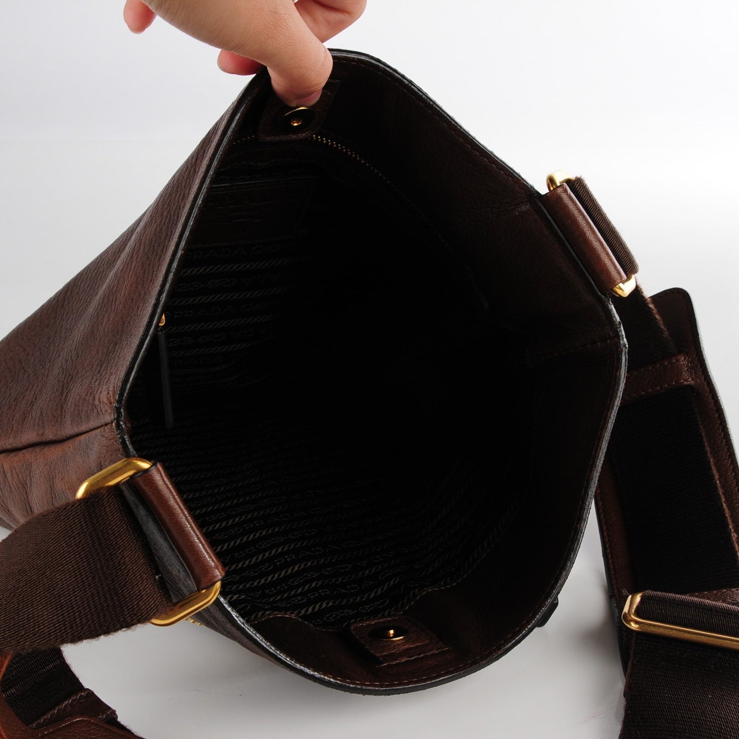 Cervo Antik Flat Messenger Bag Brown