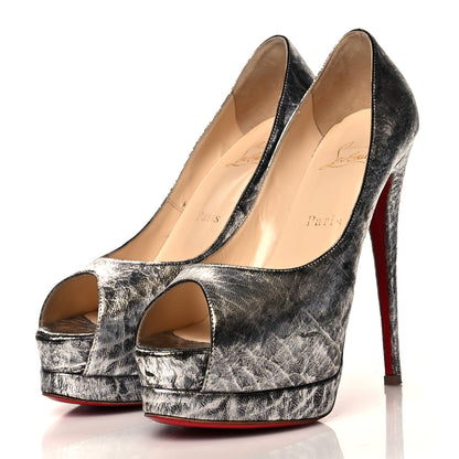 Christian Louboutin Vitello Palais Royal 140 Pumps 38.5 Silver 3 of 10