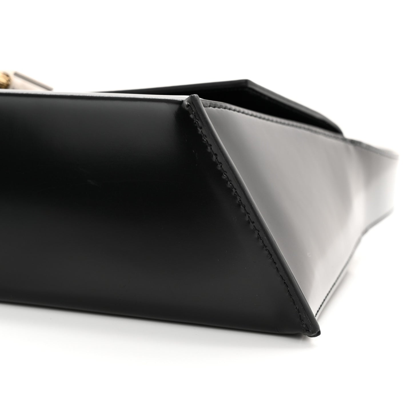 Calfskin Geometric Shoulder Bag Black