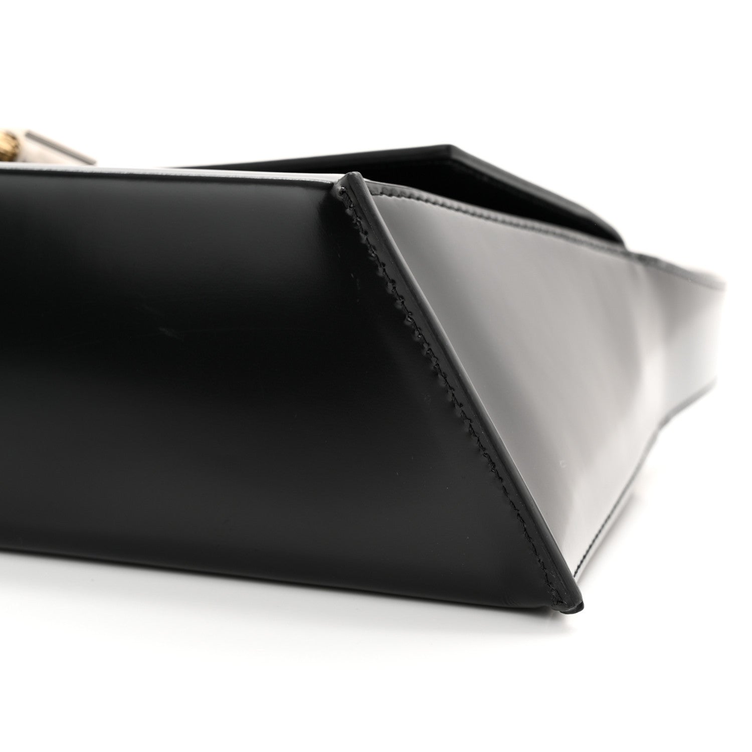 Salvatore Ferragamo Calfskin Geometric Shoulder Bag Black 9 of 9